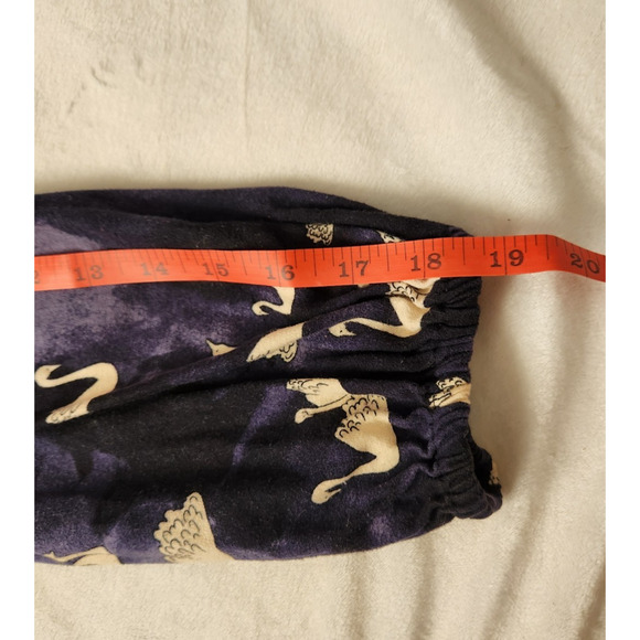 Anthropologie Maeve Bethesda Flannel Top Swan Print Blue Size XS - Picture 3 of 9